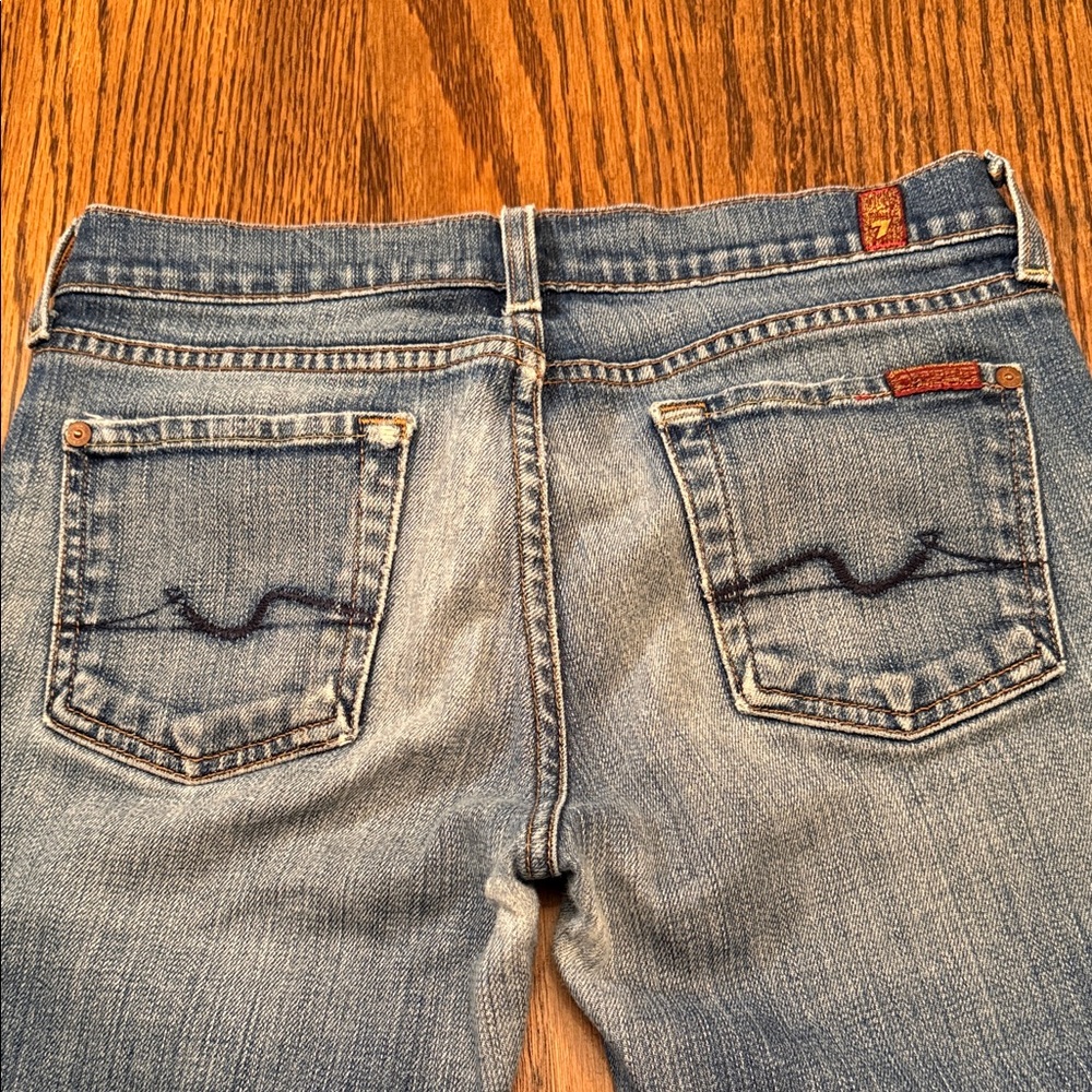 Seven7 Flare Jeans Womens Y2K Low Rise Bootcut Denim Medium Wash - Picture 5 of 17